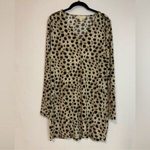 Michael Kors Women's Animal Print Long Sleeve Dress Size L